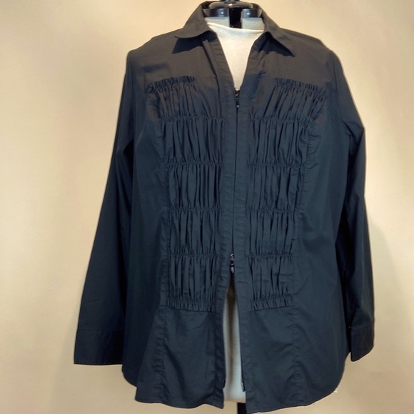Lane Bryant black zip front blouse. Sz 22/24 - Picture 1 of 6